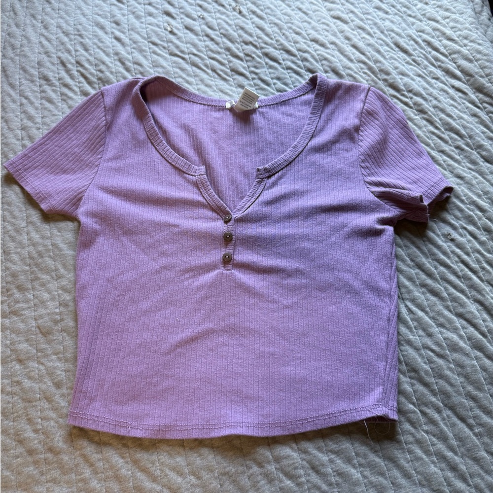 Bozzolo Lavender Ribbed Tee